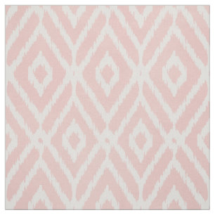 Chic pastel blush pink ikat tribal diamond pattern fabric