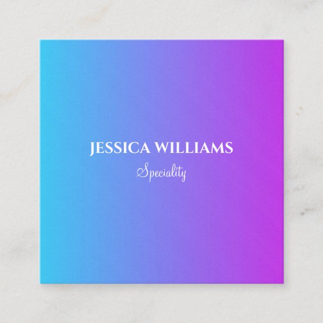 Chic pastel gradient colours square business card (Front)