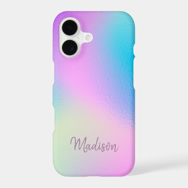 Chic Pastel Holographic Personalized Name (Back)