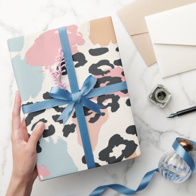 Chic Pastel Leopard Spots Wrapping Paper (Gifting)
