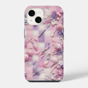 Chic Pastel Makeup & Floral Phone Case - Pink Soft