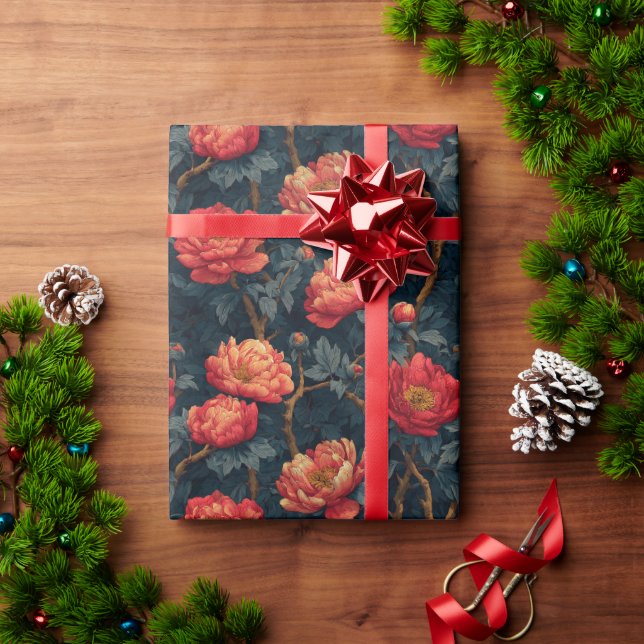 Chic Pastel Peonies Wrapping Paper (Holiday Gift)