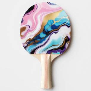 Chic Pastel pink blue purple gold Faux Marble Ping Pong Paddle