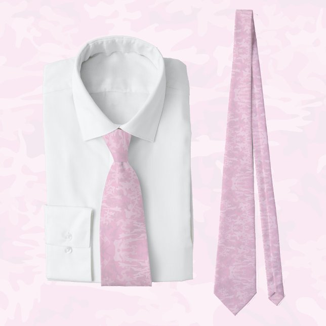 Chic pastel pink camouflage pattern tie (Creator Uploaded)