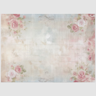Chic pastel pink roses ephemera vintage chic tissue paper