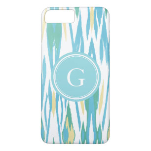 Chic pastel turquoise watercolor ikat pattern Case-Mate iPhone case