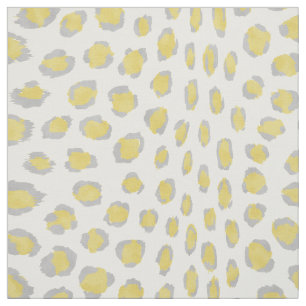 Chic pastel yellow grey cheetah print pattern fabric