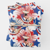 Chic Patriotic Stars Fireworks Pinup