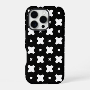 Chic Pattern Design in Black and White iPhone 16 Pro Case
