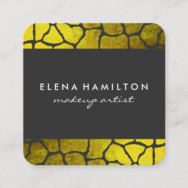 Chic Pattern Trim Square Business Card (Front)