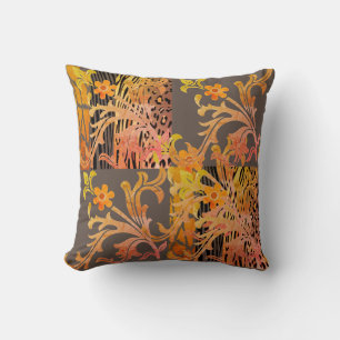  Chic Peach and Brown Animal Printed  Cushion 