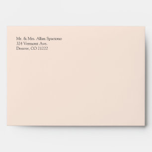 Chic Peach Damask Wedding Envelope
