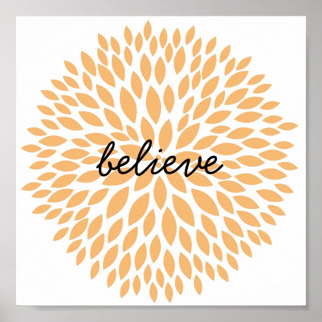 Chic Peach Floral Poster (Front)