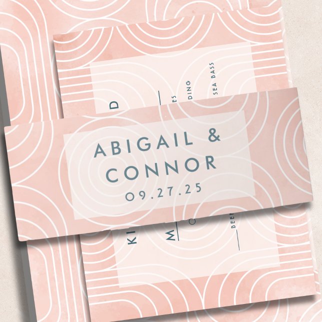Chic Peach Ovals & Circles Wedding Invitation Belly Band (Creator Uploaded)