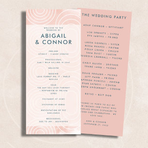 Chic Peach Ovals & Circles Wedding Programme