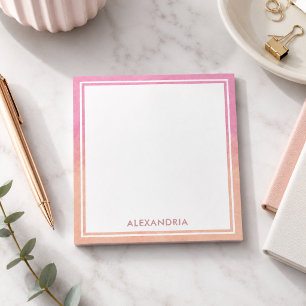 Chic Peach Pink Blush Stylish Dreamy Cute Modern Notepad