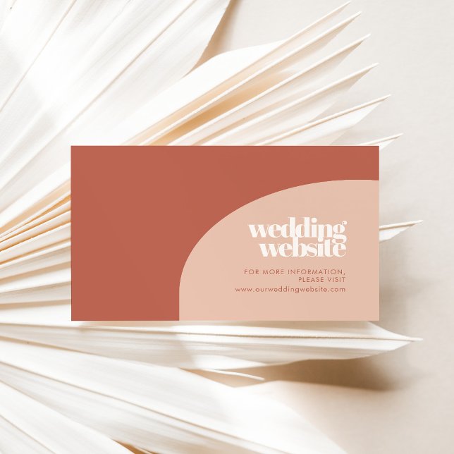 Chic peach terracotta arc wedding website card (Creator Uploaded)