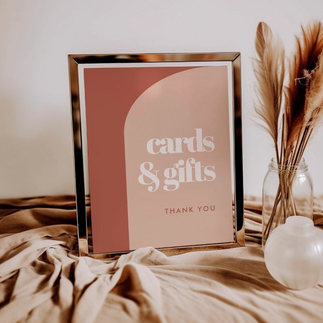 Chic peach terracotta arch Cards & Gifts sign (Creator Uploaded)