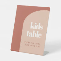 Chic peach terracotta arch wedding Kids table