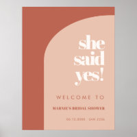 Chic peach terracotta She said yes Bridal Shower
