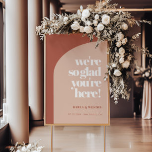 Chic peach terracotta So glad you're here welcome Poster