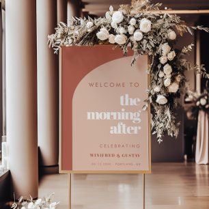 Chic peach terracotta The Morning after Welcome Poster