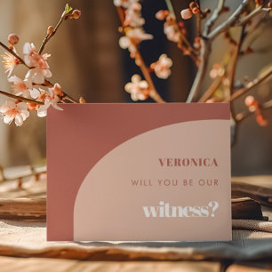 Chic peach terracotta Will you be our witness card