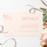 Chic Peach Wedding Website / Details Enclosure Card<br><div class="desc">Simple and beautiful peach wedding enclosure card, with all text sections open to customisation, so you can add any details you like. From wedding website, reception, or RSVP details. Design on a peach background with white text in a modern elegant typography. Elegant and minimal design with fine subtle hand-drawn botanical...</div>