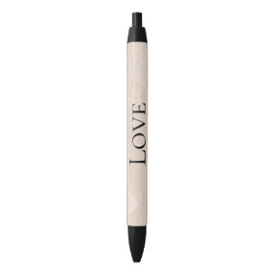 Chic Pearl Glam Ivory Blush Wedding Black Ink Pen