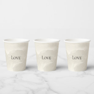 Chic Pearl Glam Ivory Wedding Paper Cups