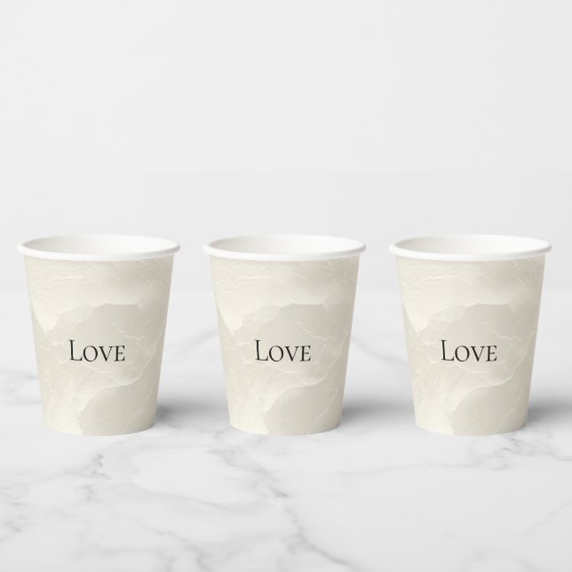 Chic Pearl Glam Ivory Wedding   Paper Cups (Multi)