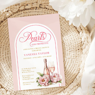 Chic pearls and prosecco bridal shower template