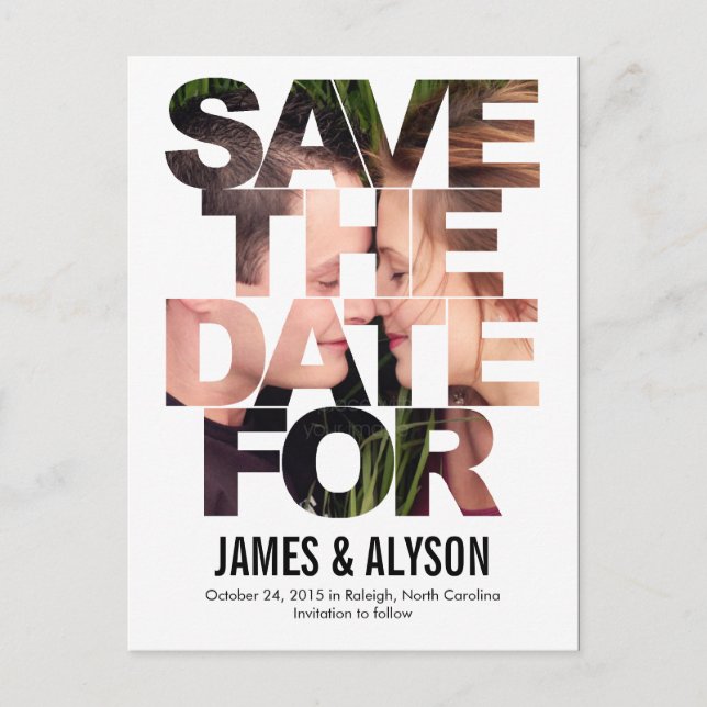 Chic Peek Save The Date Card (Front)