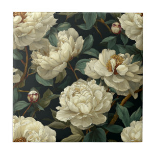 Chic Peonies Ceramic Tiles  For Indoor Flooring