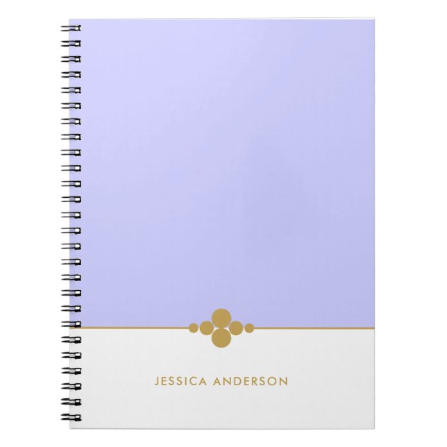 Chic Periwinkle White Gold Personalized Notebook (Front)