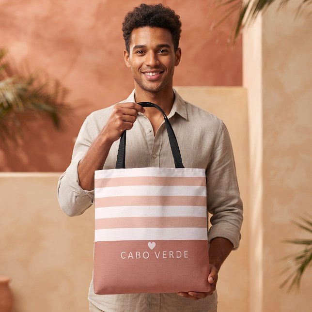 Chic Personalised Cabo Verde Favourite Place Strip Tote Bag (Creator Uploaded)