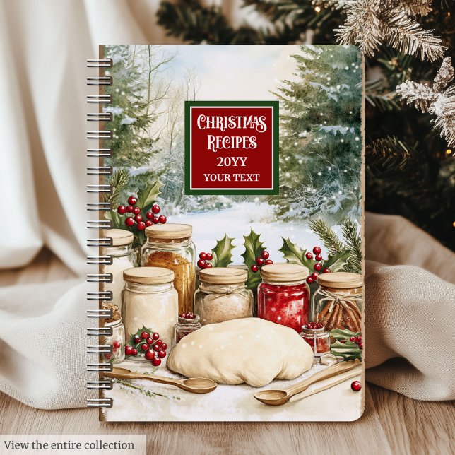 Chic Personalised Classic Holiday Recipes Notebook (Chic Personalized Classic Holiday Recipes Notebook)