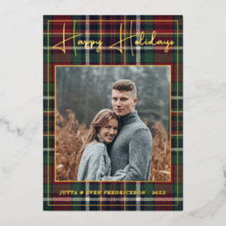 Chic Personalised Classic Plaid Pattern Gold