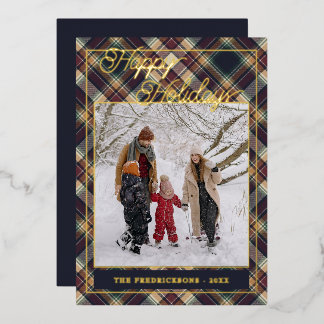 Chic Personalised Classic Plaid Pattern Gold