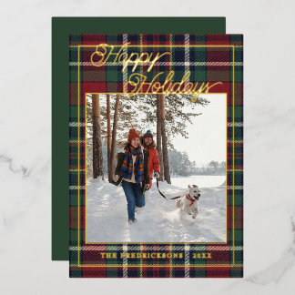 Chic Personalised Classic Plaid Pattern Gold