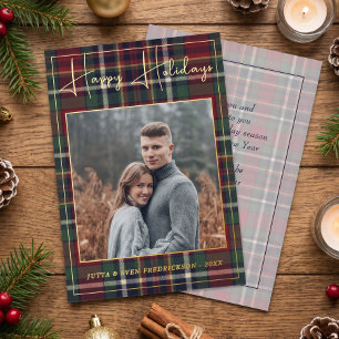 Chic Personalised Classic Plaid Pattern Gold