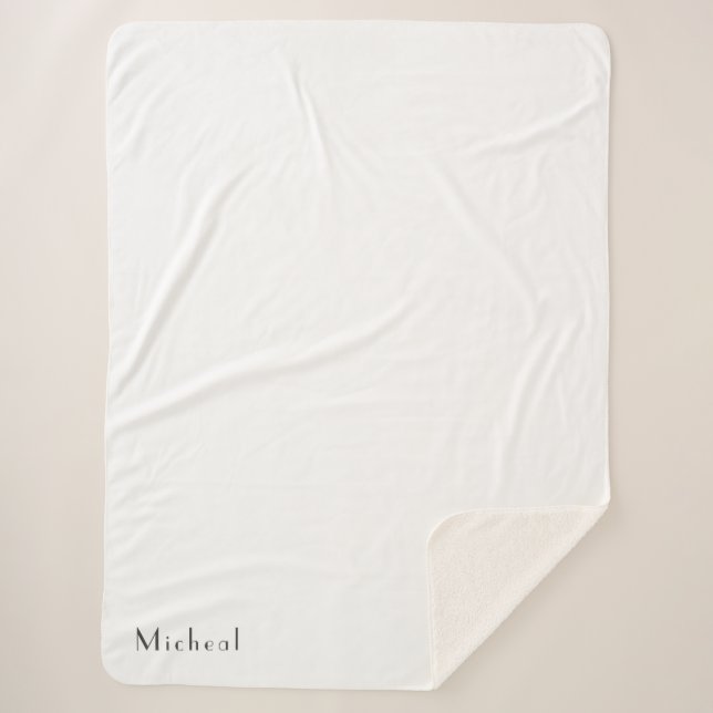 Chic Personalised Custom Made Name for everyone Sherpa Blanket (Front)