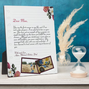 Chic Personalised Love Letter Handwritten & Photo Plaque