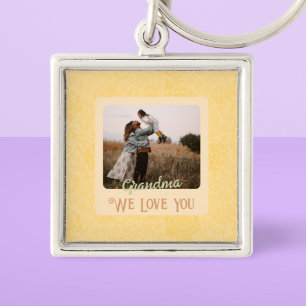 Chic Personalised Photo Text Grandma Gift Key Ring