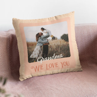 Chic Personalised Photo Text Grandparents Gift Cushion