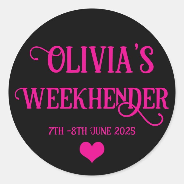 Chic Personalized Hen Do Stickers | Bride Squad  (Front)