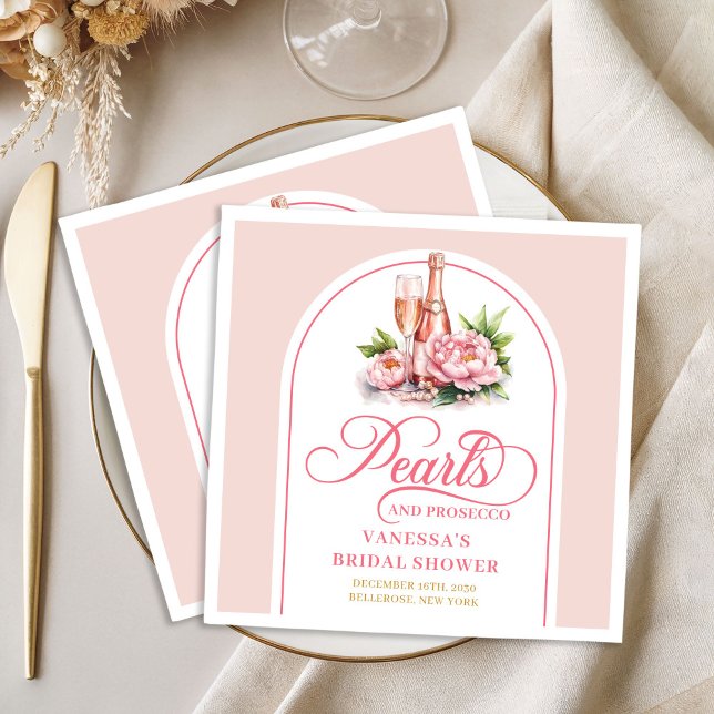 Chic personalized napkins pearls and prosecco (Chic personalized napkins pearls and prosecco

)