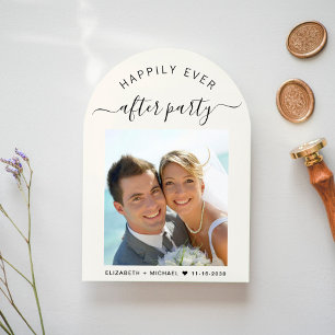 Chic Photo Arch Cream Wedding Reception Invitation