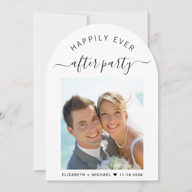 Chic Photo Arch Wedding Reception Invitation (Front)