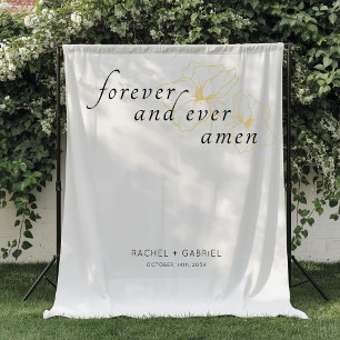 Chic Photo Booth Faux Gold Floral Wedding   Tapestry